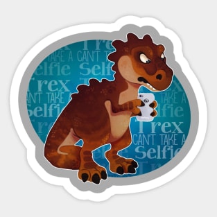 T-rex can't take a selfie Sticker